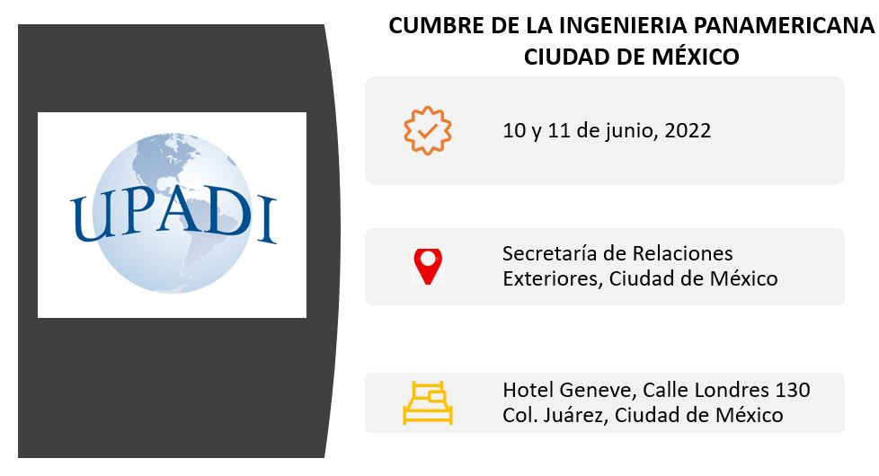 Cumbre de la Ingeniería Panamericana Ciudad de Mexico – 10 y 11 de Junio